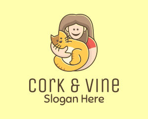 Pet Cat Person logo design