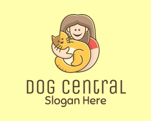 Pet Cat Person logo design