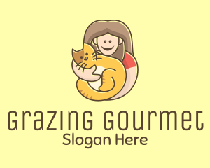 Pet Cat Person logo design