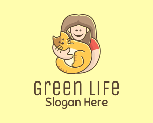 Pet Cat Person logo design