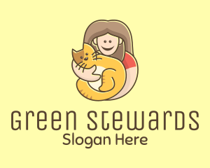 Pet Cat Person logo design