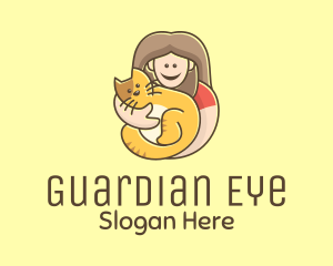 Pet Cat Person logo design