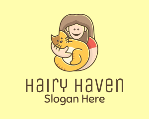 Pet Cat Person logo design