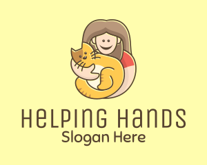 Pet Cat Person logo design