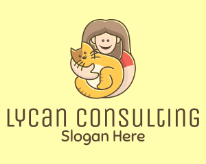 Pet Cat Person logo design