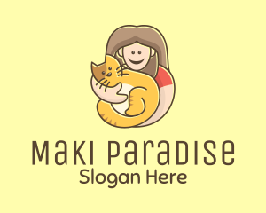 Pet Cat Person logo design