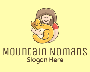 Pet Cat Person logo design