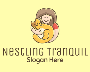 Pet Cat Person logo design