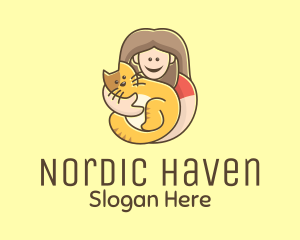 Pet Cat Person logo design