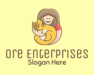 Pet Cat Person logo design