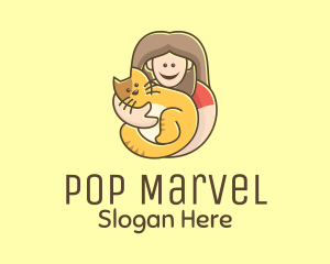 Pet Cat Person logo design