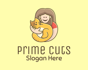 Pet Cat Person logo design