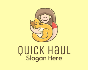 Pet Cat Person logo design