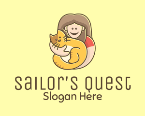 Pet Cat Person logo design