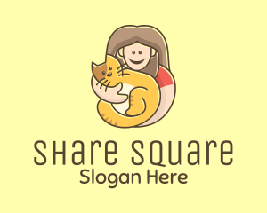 Pet Cat Person logo design