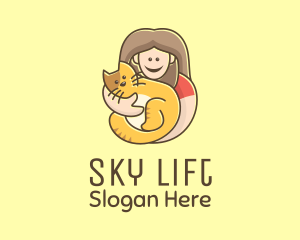 Pet Cat Person logo design