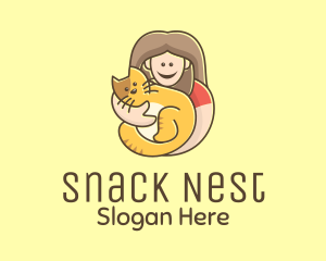 Pet Cat Person logo design