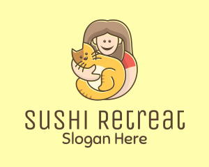 Pet Cat Person logo design