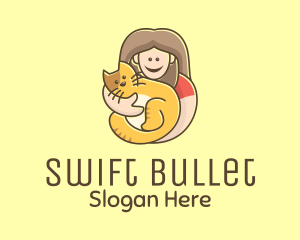 Pet Cat Person logo design