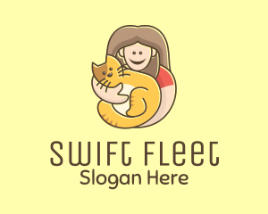 Pet Cat Person logo design