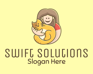 Pet Cat Person logo design