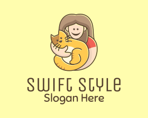 Pet Cat Person logo design