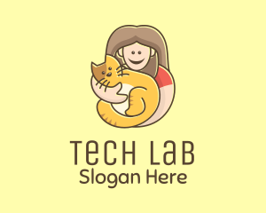 Pet Cat Person logo design