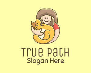 Pet Cat Person logo design