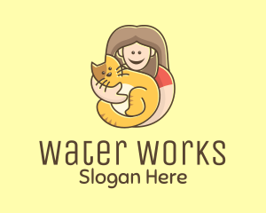 Pet Cat Person logo design