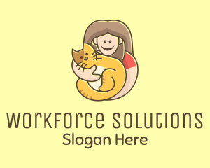 Pet Cat Person logo design