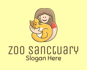 Pet Cat Person logo design