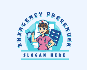 Nurse Hospital Healthcare logo design