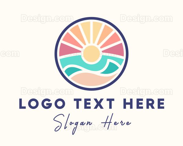 Summer Sunset Island Logo