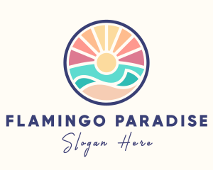 Summer Sunset Island logo design