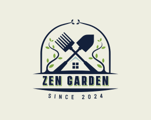 Gardening Shovel Pitchfork logo design