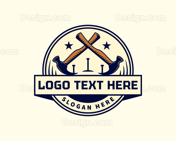 Handyman Hammer Nail Logo