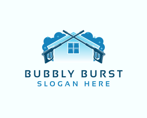 House Bubble Pressure Wash logo design