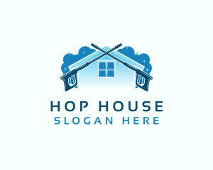 House Bubble Pressure Wash logo design