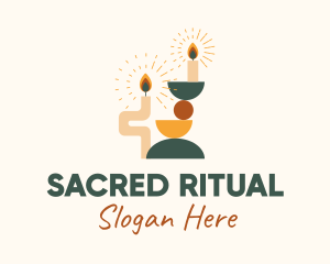 Worship Meditation Candle logo design