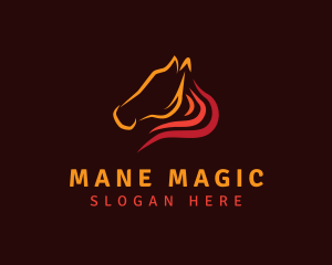 Fire Mane Horse logo design