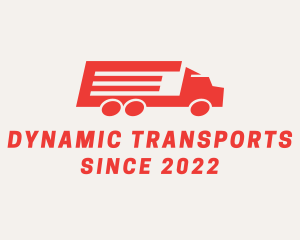 Red Trucking Transport logo design