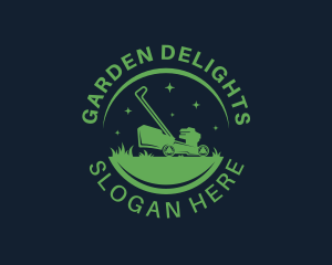 Lawn Mower Gardening logo design