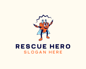 Superhero Energy Plug  logo design