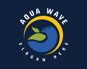 Organic Leaf Waves logo