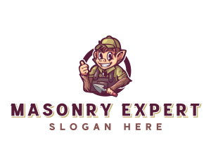 Monkey Mason Trowel logo design