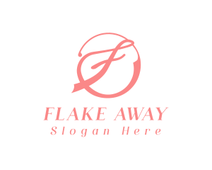 Pink Cursive F logo design