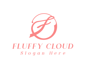 Pink Cursive F logo design