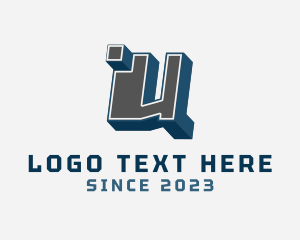 3D Graffiti Letter V logo
