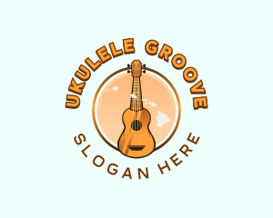 Ukulele Music Hawaii logo design