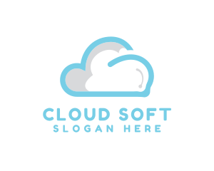 Blue Abstract Cloud logo design